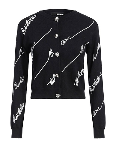 ROTATE BIRGER CHRISTENSEN Cardigan Black 65% Organic cotton, 19% Polyamide, 16% Wool, Polyester
