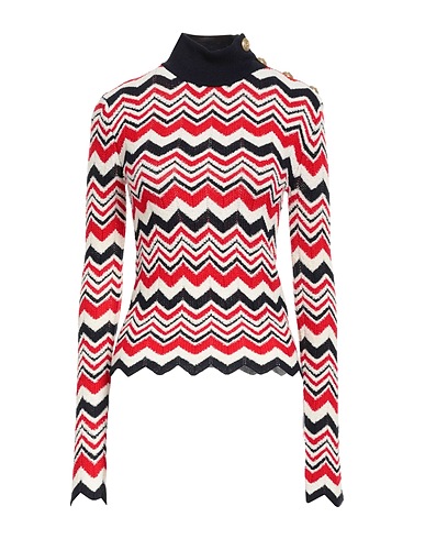 BALMAIN Turtleneck Red 83% Merino Wool, 17% Polyamide