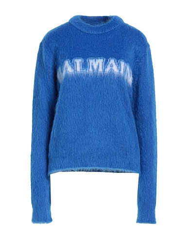 BALMAIN Pullover Blu 60% Lana mohair, 25% Poliammide, 11% Lana Vergine, 4% Lana