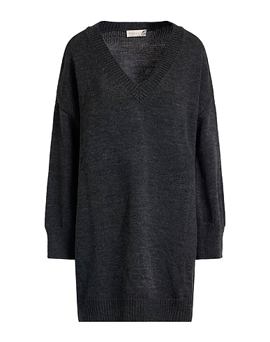 HAVEONE Short dress Charcoal 75% Acrylic, 10% Wool, 10% Viscose, 5% Alpaca wool