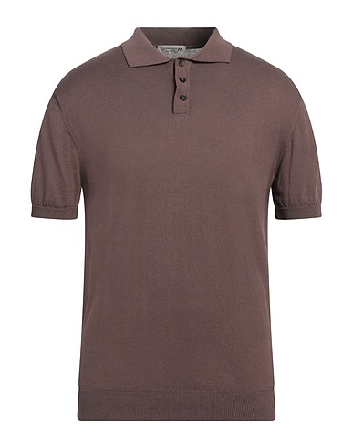 DANIELE ALESSANDRINI HOMME Sweater Chocolate brown 100% Cotton