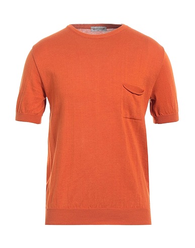 DANIELE ALESSANDRINI HOMME Jumper Orange 100% Cotton