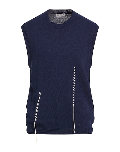 DANIELE ALESSANDRINI HOMME Sleeveless sweater BLU NOTTE 100% Cotton