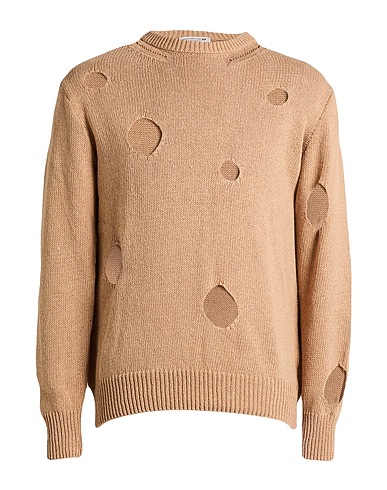 DANIELE ALESSANDRINI HOMME Pullover Cammello 100% Cotone