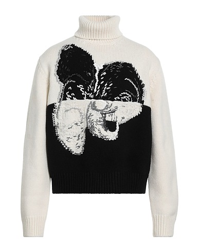 MCQUEEN Polo neck White 90% Wool, 10% Cashmere, Viscose, Polyester