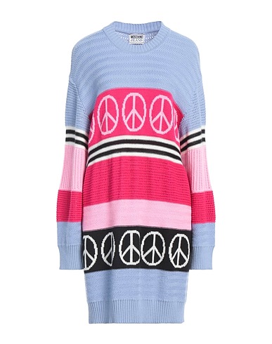 MOSCHINO JEANS Short dress Light blue 50% Acrylic, 50% Virgin Wool