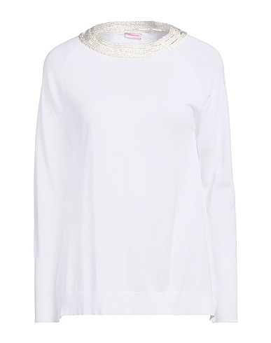 ROSSOPURO Pullover Bianco 100% Cotone