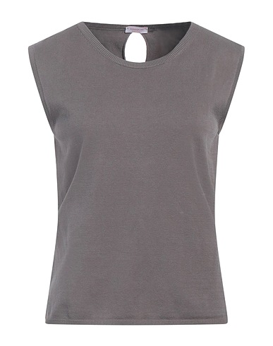 ROSSOPURO Sleeveless sweater Grey 70% Cotton, 30% Polyester