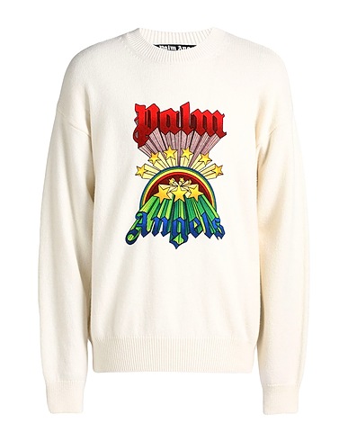 PALM ANGELS Sweater Ivory 40% Merino Wool, 30% Viscose, 20% Polyamide, 10% Cashmere