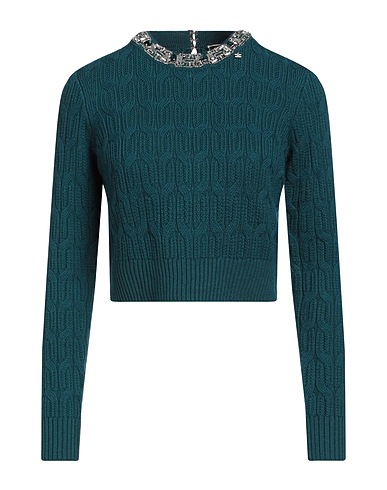 ELISABETTA FRANCHI Jumper Deep teal 100% Wool, Copper, Acrylic