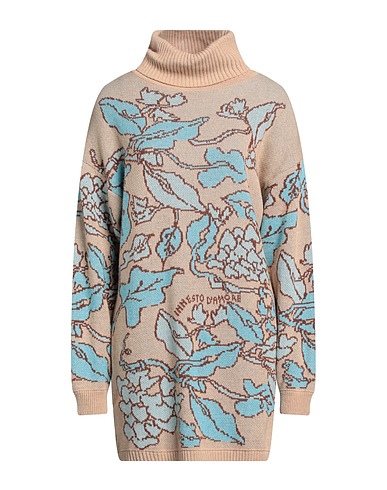 TWINSET Turtleneck Beige 35% Polyamide, 30% Viscose, 30% Wool, 5% Cashmere