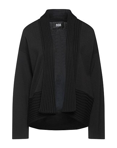 ALPHA STUDIO Cardigan Nero 65% Viscosa, 35% Nylon, Lana