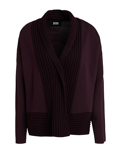 ALPHA STUDIO Strickjacke Dunkelviolett 65% Viskose, 35% Nylon, Wolle