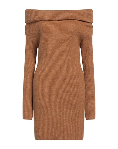 AKEP Kurzes Kleid Braun 57% Acryl, 29% Polyamid, 7% Wolle, 7% Viskose