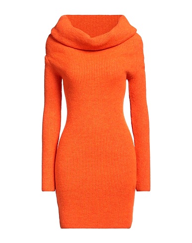 AKEP Sheath dress Orange 57% Acrylic, 29% Polyamide, 7% Wool, 7% Viscose
