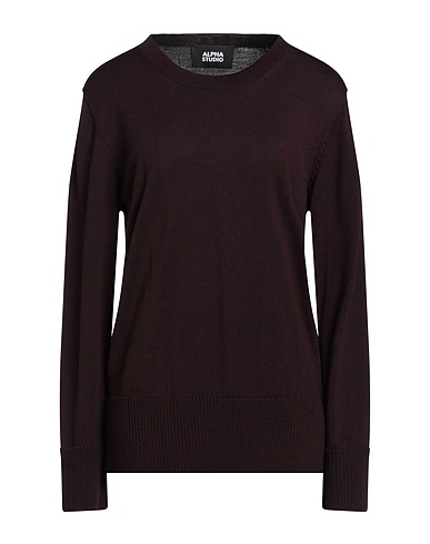 ALPHA STUDIO Jumper Burgundy 100% Merino Wool
