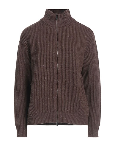 PESERICO Cardigan Chocolate brown 60% Virgin Wool, 17% Silk, 13% Viscose, 9% Cashmere, 1% Polyester