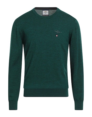 AERONAUTICA MILITARE Jumper Emerald green 100% Wool
