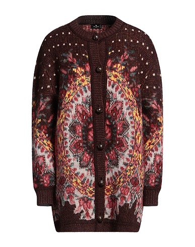 ETRO Cardigan Brown 50% Mohair wool, 27% Wool, 21% Nylon, 1% Polyamide, 1% Silk