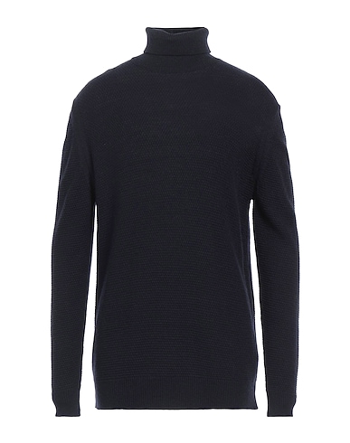 DANIELE ALESSANDRINI Turtleneck Midnight blue 60% Acrylic, 30% Wool, 10% Alpaca wool