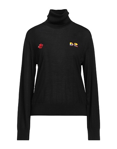 DSQUARED2 Polo neck Black 100% Virgin Wool