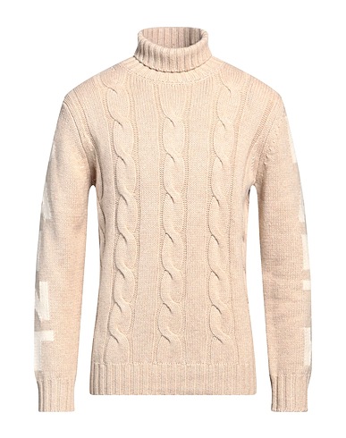 MC2 SAINT BARTH Polo neck Beige 40% Wool, 25% Viscose, 25% Polyamide, 10% Cashmere