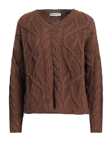 ALPHA STUDIO Jumper Chocolate brown 45% Wool, 30% Alpaca wool, 25% Polyamide
