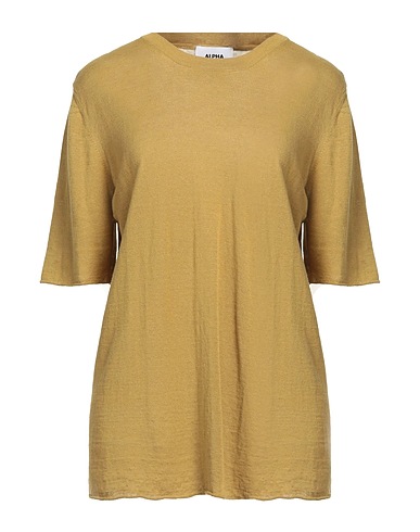 ALPHA STUDIO Jumper Mustard 75% Linen, 25% Cotton