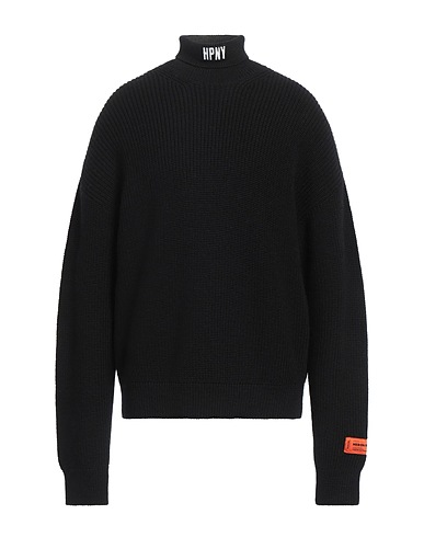 HERON PRESTON Polo neck Black 100% Virgin Wool