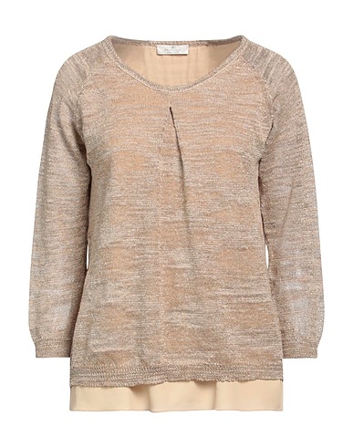 PANICALE Sweater Camel 67% Acetate, 33% Silk, Linen, Synthetic fibers, Metallic fiber