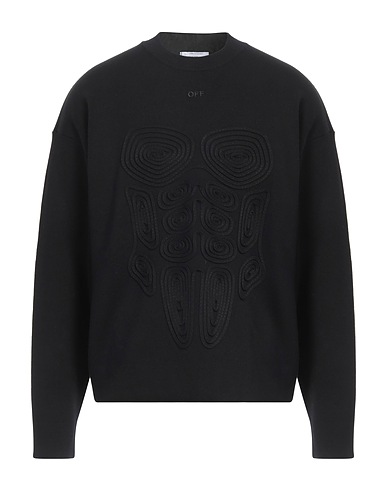 OFF-WHITE™ Pullover Nero 38% Viscosa, 37% Cotone, 16% Poliestere, 7% Poliammide, 2% Elastan