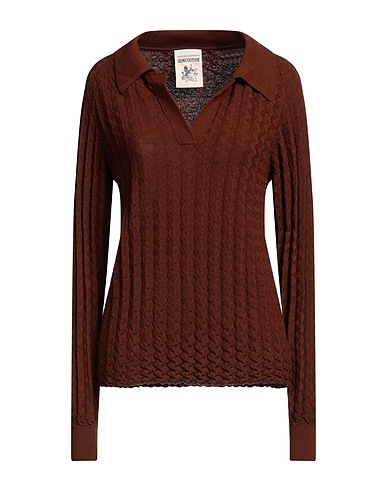 SEMICOUTURE Sweater Brown 100% Virgin Wool
