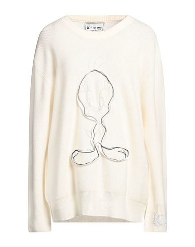 ICEBERG Sweater Cream 100% Virgin Wool, Viscose