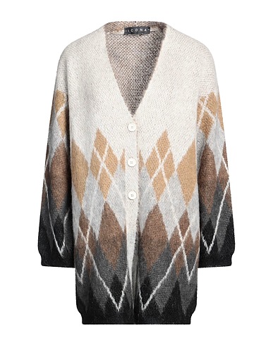 ICONA by KAOS Cardigan Light grey 40% Acrylic, 30% Mohair wool, 30% Polyamide
