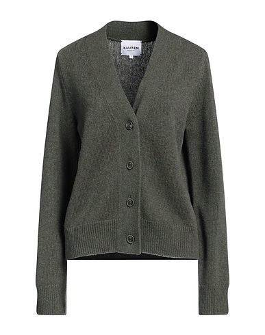 KUJTEN Cardigan Military green 100% Cashmere