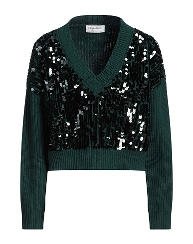 ERMANNO FIRENZE Jumper Dark green 100% Polyester, Wool, Polyamide