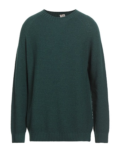 H953 Pullover Verde scuro 100% Lana Merino