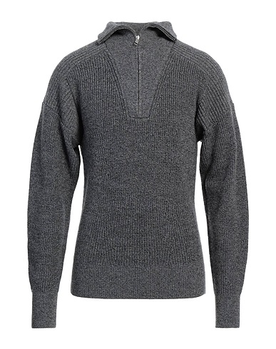 ISABEL MARANT Sweater with zip Charcoal 100% Merino Wool, Polyamide, Elastane