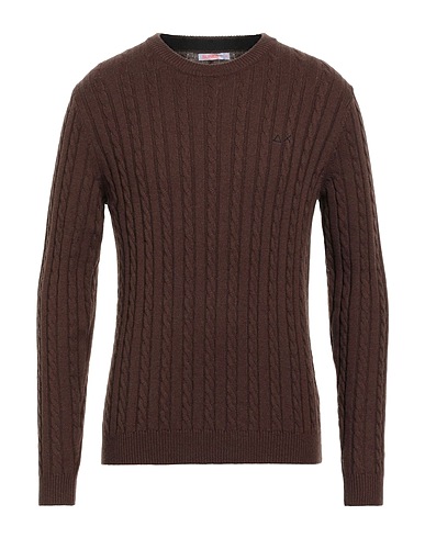 SUN 68 Jumper Brown 50% Merino Wool, 35% Viscose, 10% Polyamide, 5% Cashmere