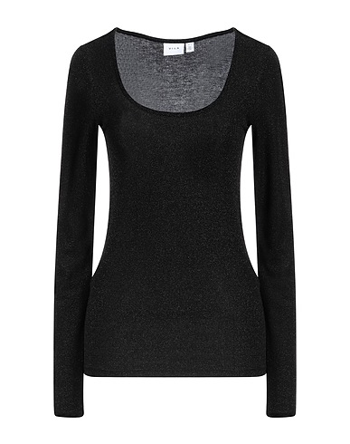 VILA Jumper Black 64% EcoVero™ viscose, 16% Metallic fiber, 14% Polyamide, 6% Elastane