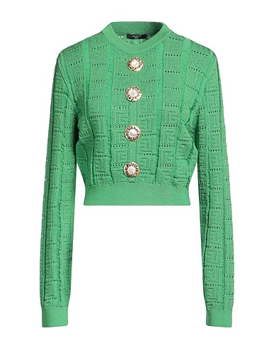 BALMAIN Jumper Green 84% Viscose, 16% Polyester, Polyamide, Elastane