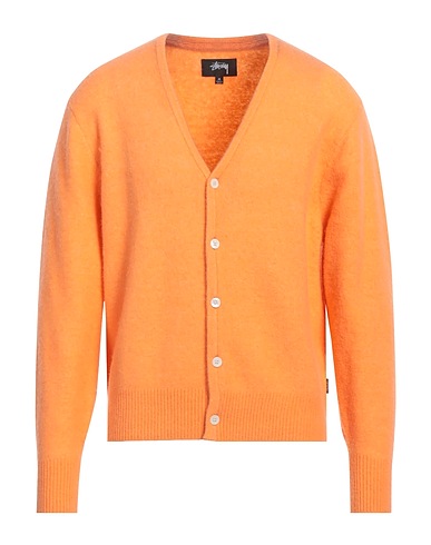 STUSSY Cardigan Orange 42% Nylon, 35% Wool, 20% Llama wool, 3% Elastane