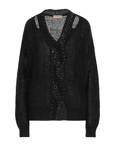 TWINSET Jumper Black 40% Polyamide, 30% Mohair wool, 30% Wool, Polyester