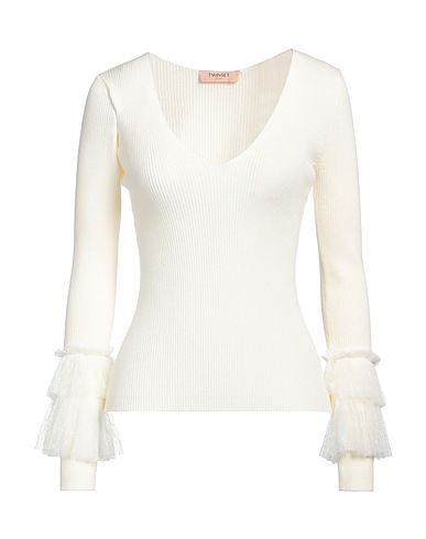 TWINSET Jumper White 60% Viscose, 23% Polyester, 15% Polyamide, 2% Elastane