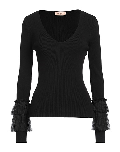TWINSET Jumper Black 60% Viscose, 23% Polyester, 15% Polyamide, 2% Elastane