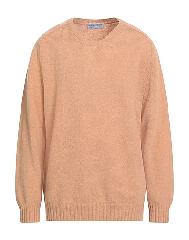 SHETLANDER'S Pullover Camel 100% Laine vierge