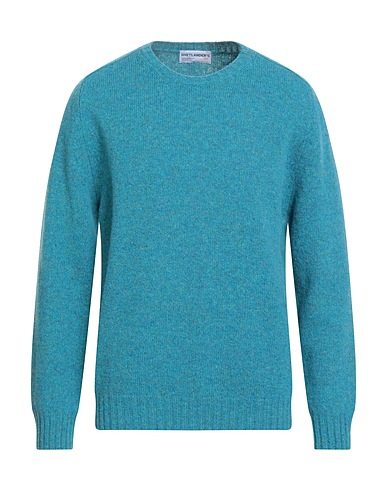 SHETLANDER'S Jumper Turquoise 100% Virgin Wool