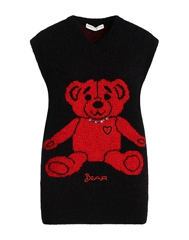 ALESSANDRA RICH ニットベスト ブラック モヘヤ 82% / ナイロン 16% / ポリウレタン 2%