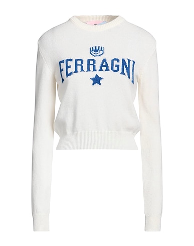 CHIARA FERRAGNI Jumper White 40% Wool, 30% Viscose, 20% Polyamide, 10% Cashmere