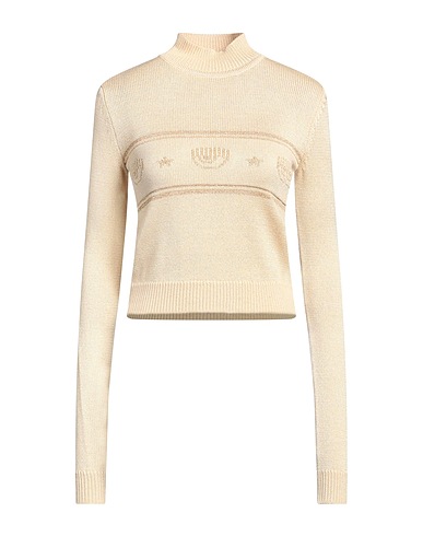 CHIARA FERRAGNI Polo neck Platinum 31% Acrylic, 31% Wool, 25% Viscose, 7% Polyester, 6% Metallic fiber